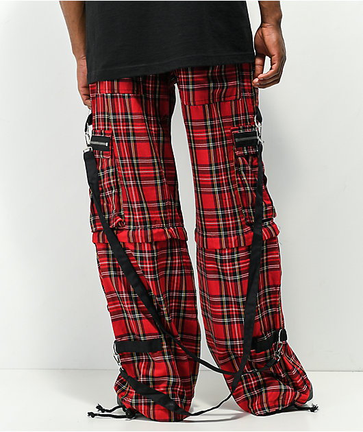 Red and black checkered on sale pants