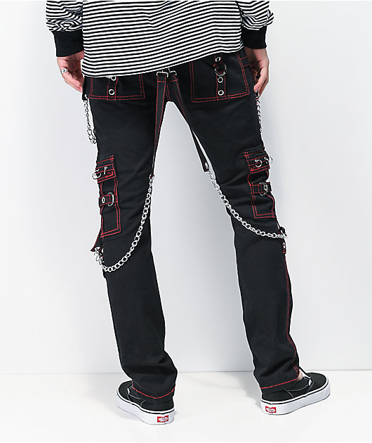 Tripp NYC No Excuses Black & Red Bondage Pants | Zumiez