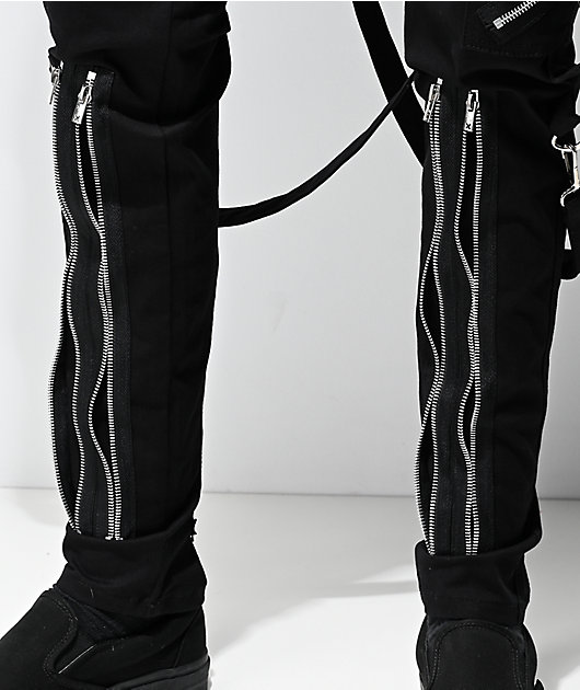 tripp nyc slim black bondage pants