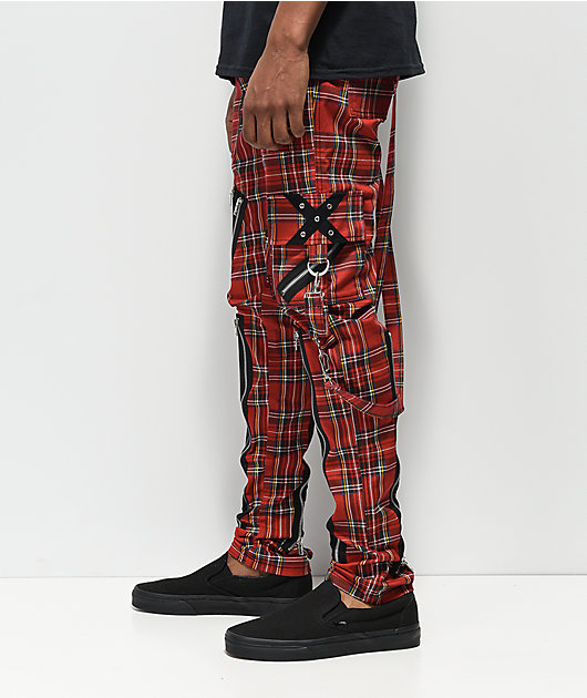tripp nyc slim red bondage pants