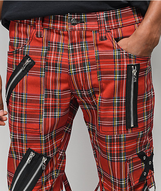 tripp nyc slim red bondage pants