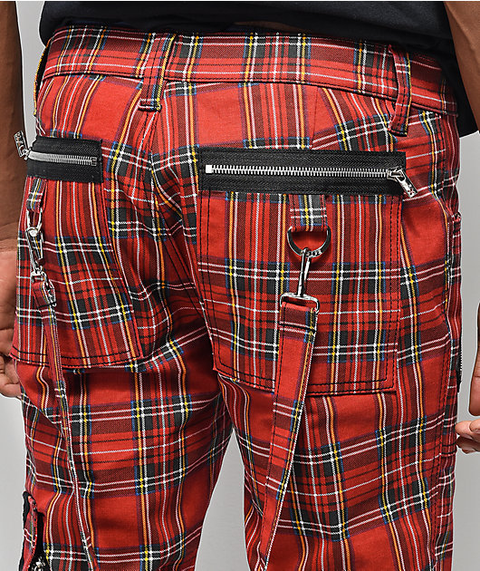 tripp nyc slim red bondage pants