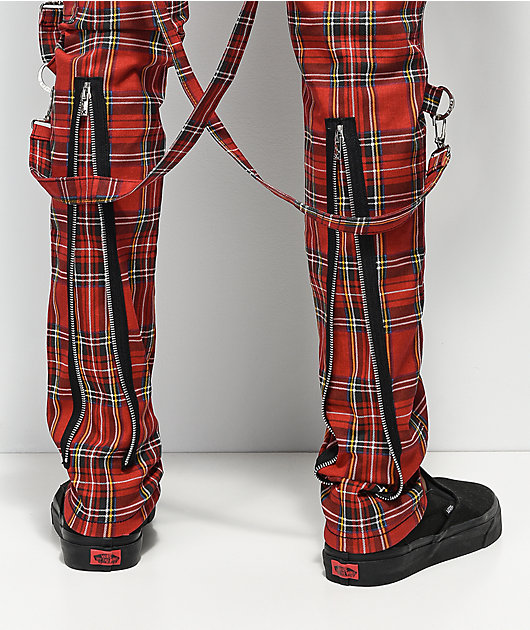 tripp nyc slim red bondage pants