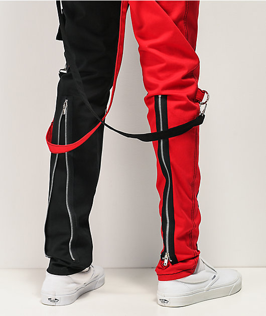 Tripp NYC Split Red & Black Bondage Pants
