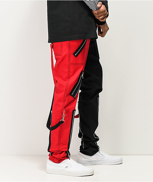 Black and red outlet trousers