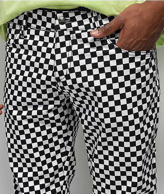 checkered skinny jeans