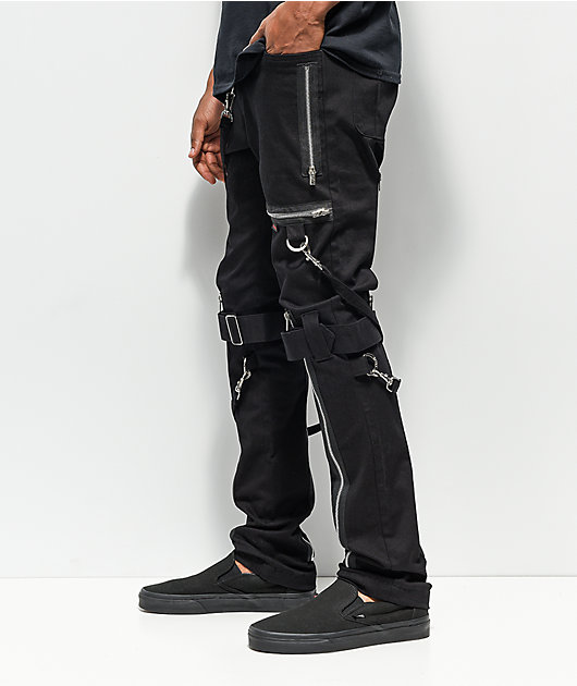 Tripp NYC pantalones negros ajustados con tirantes