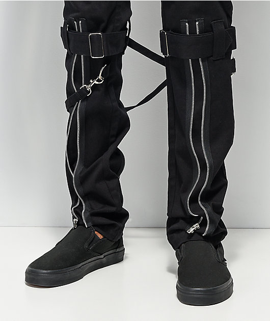 Tripp NYC pantalones negros ajustados con tirantes