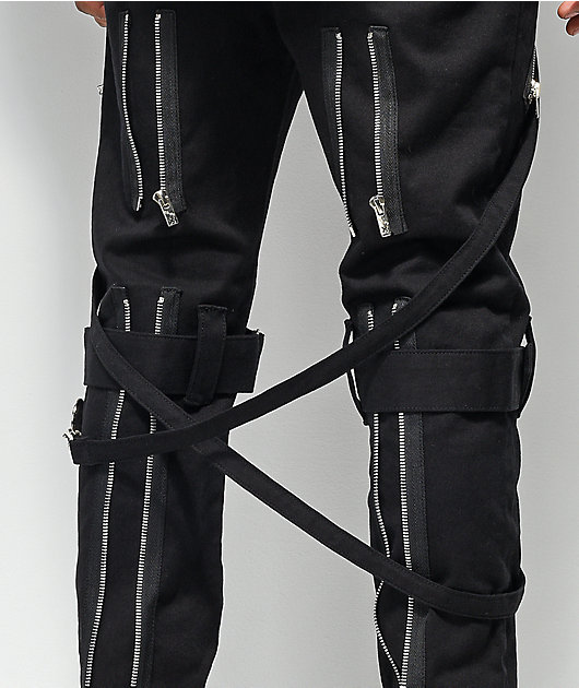 Tripp NYC pantalones negros ajustados con tirantes