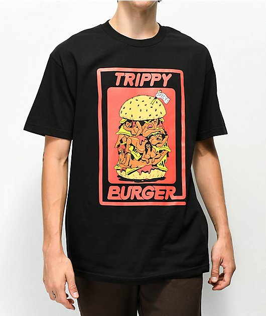 Trippy Burger Babes Black T-Shirt
