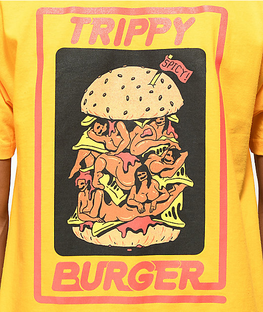 Trippy Burger Babes Gold T-Shirt