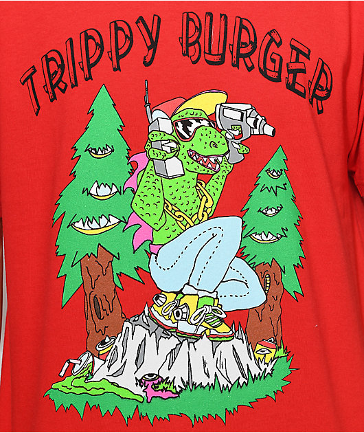 trippy burger shirt