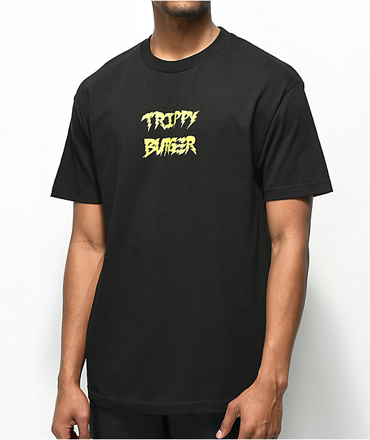 Trippy Burger Dragon Black T-Shirt