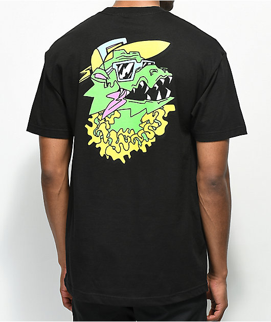 Trippy Burger Dragon Black T-Shirt