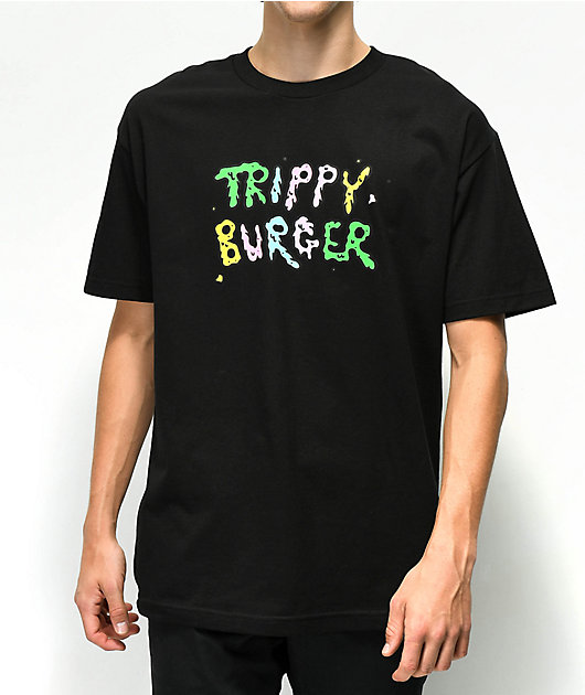 trippy burger shirt