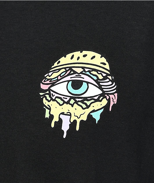 Trippy Burger Logo Black T-Shirt