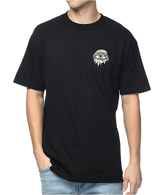 Trippy Burger Logo Black T-Shirt