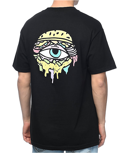 Trippy Burger Logo Black T-Shirt