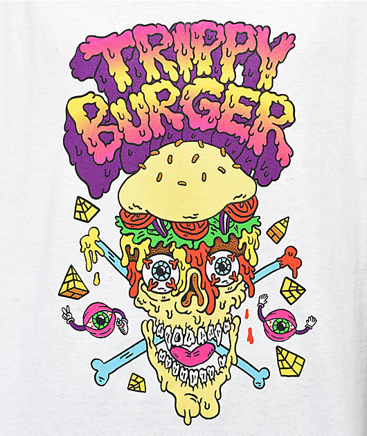 Trippy Burger Pirate Burger White T-Shirt