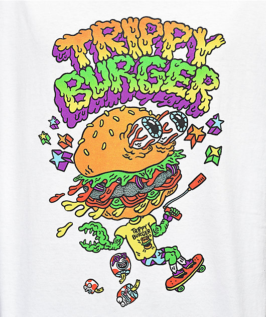 trippy burger shirt