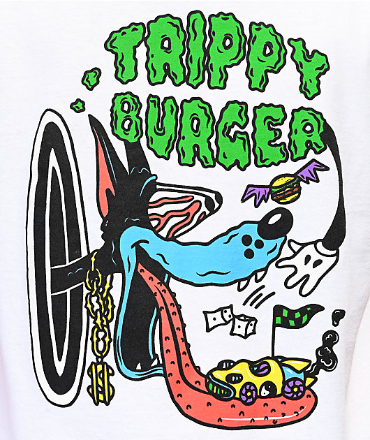 trippy burger shirt