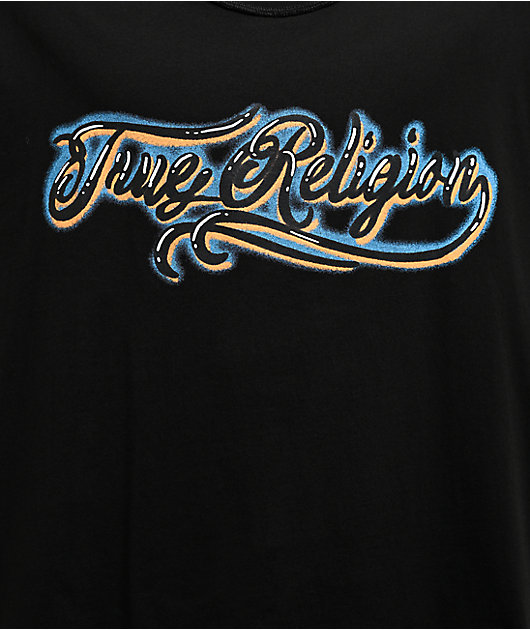 True Religion Airbrush Black Tank Top