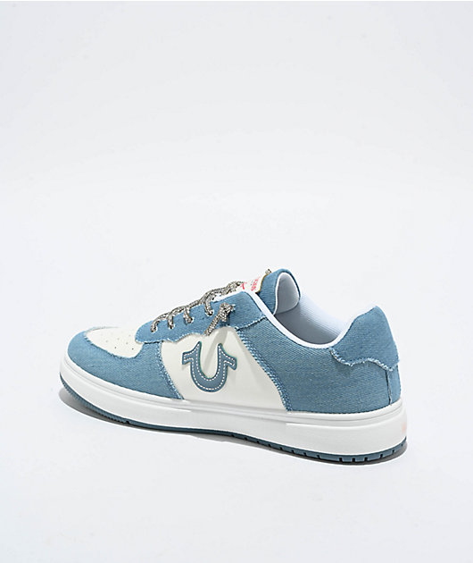 True Religion Allison White & Light Blue Shoes
