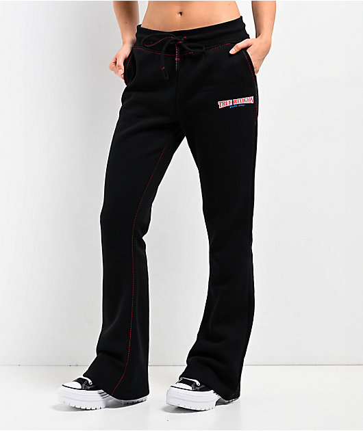 TRUE RELIGION ブーツカット BIG T True Religion Anniversary Big T Black Bootcut Sweatpants | Zumiez