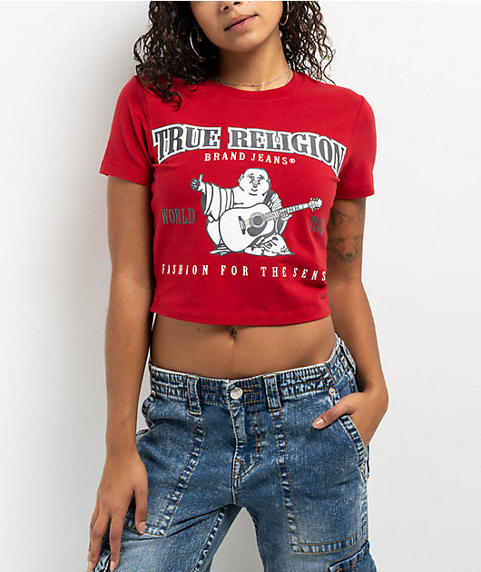 Red true religion shirt womens hotsell