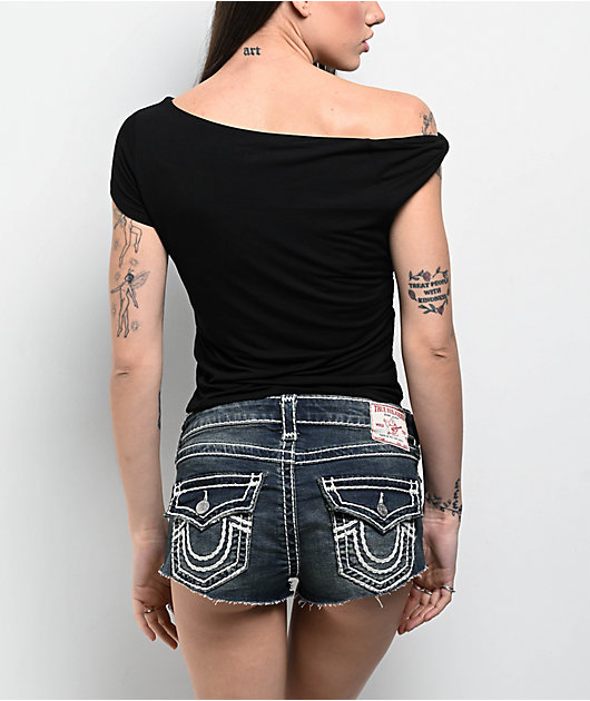 Tシャツ・カットソー True Religion Hustle T-shirt Black トゥルーレリジョン Tシャツ Buddhaプリント 半袖 ユニセックス