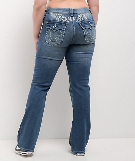 True Religion Becca Crystal Wing Marina Mid Rise Bootcut