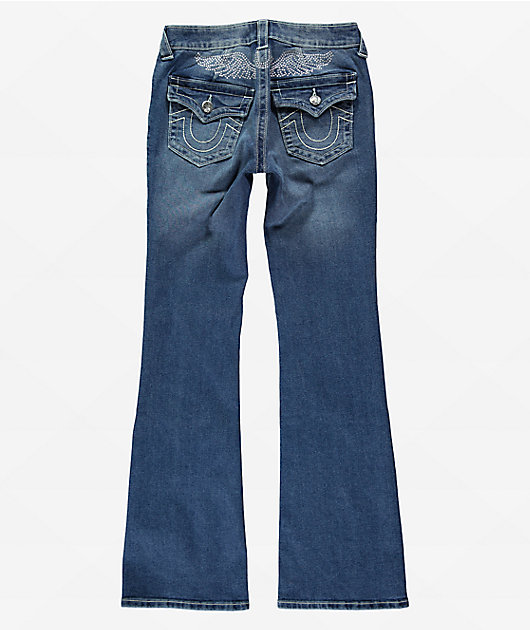 TRUE RELIGION BECCA MID RISE ブーツカット ジーンズ BECCA MID RISE FLAP BOOTCUT JEAN - Medium Dreamy Wash | True