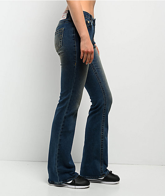 True Religion Becca Glitter Spray Stadium Diem Mid Rise Bootcut Jeans