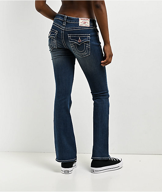 True Religion Becca Low Rise Big T Glowing Moon Bootcut Jeans