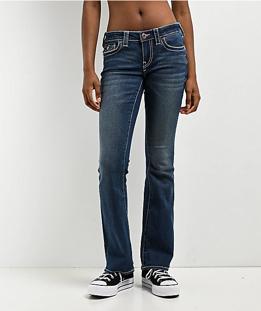 True Religion Becca Low Rise Big T Glowing Moon Bootcut Jeans