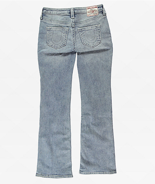 【THE MOZZ】Becca Wide Denim Pants True Religion Women's Becca Mid Rise Bootcut Jean, Indigo