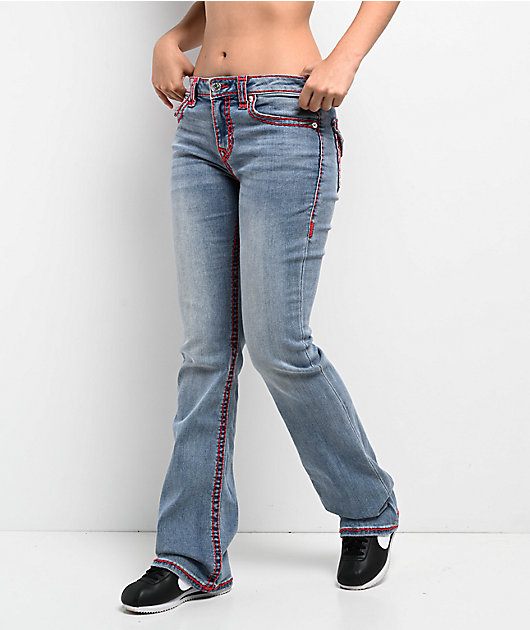【希少】TRUE RELIGIONトゥルーレリジョンBECKY SUPER T True Religion Becca Super T Blue Wash Bootcut Jeans | Zumiez