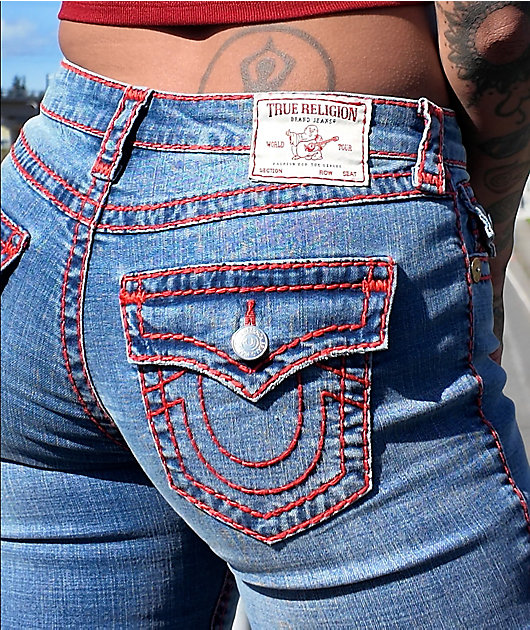 True Religion Becca Super T California Poppy Mid Rise Bootcut