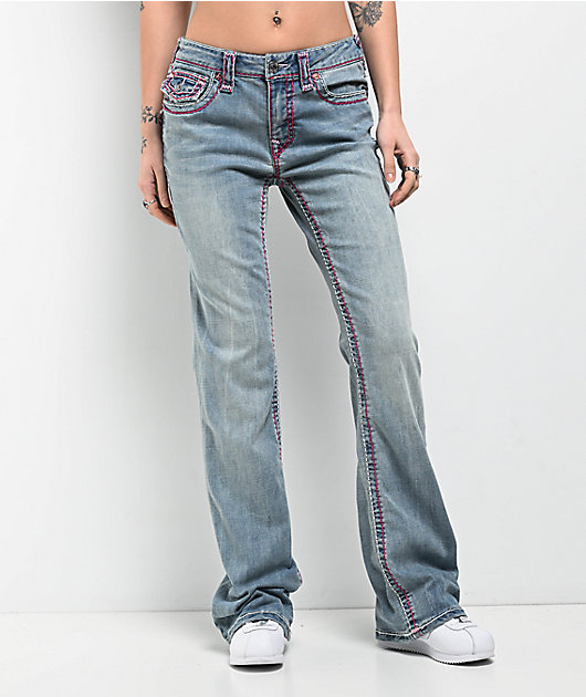 True Religion Becca Super T California Poppy Mid Rise
