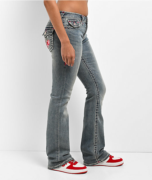 True Religion Becca Super T Cherry Pockets Mid Rise Bootcut Jeans