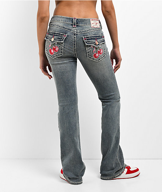True Religion Becca Super T Cherry Pockets Mid Rise Bootcut Jeans
