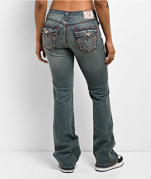 True Religion Becca Super T Mid Rise Blue Wash Bootcut Jeans