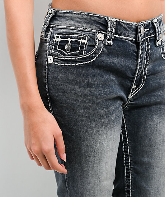 True Religion Becca Super T Mid Rise Bootcut Dark Wash Jeans