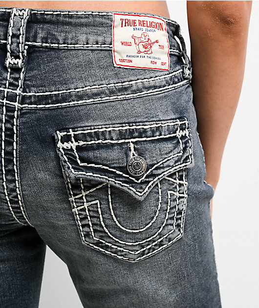 True Religion Becca Super T Mid Rise Bootcut Dark Wash Jeans | Zumiez