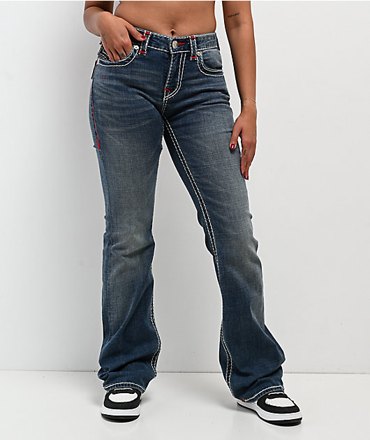 True Religion Becca Super T Orchid Breeze Mid Rise Bootcut Jeans