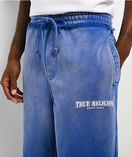 True Religion Big T Blue Wash Baggy Sweatpants