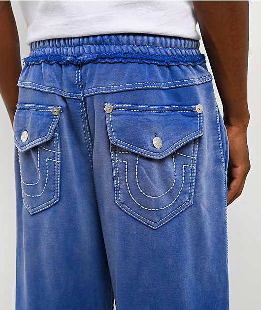 True Religion Big T Blue Wash Baggy Sweatpants