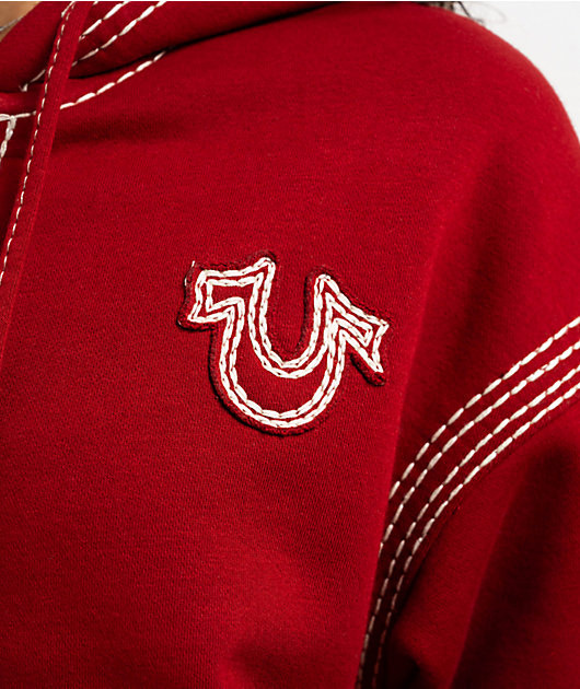 True Religion Big T Horseshoe Red Zip Hoodie | Zumiez