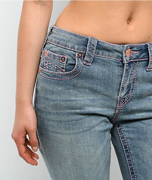 True Religion Billie Big T California Poppy Mid Rise Jeans