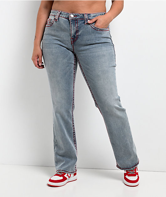 True Religion Billie Big T California Poppy Mid Rise Jeans